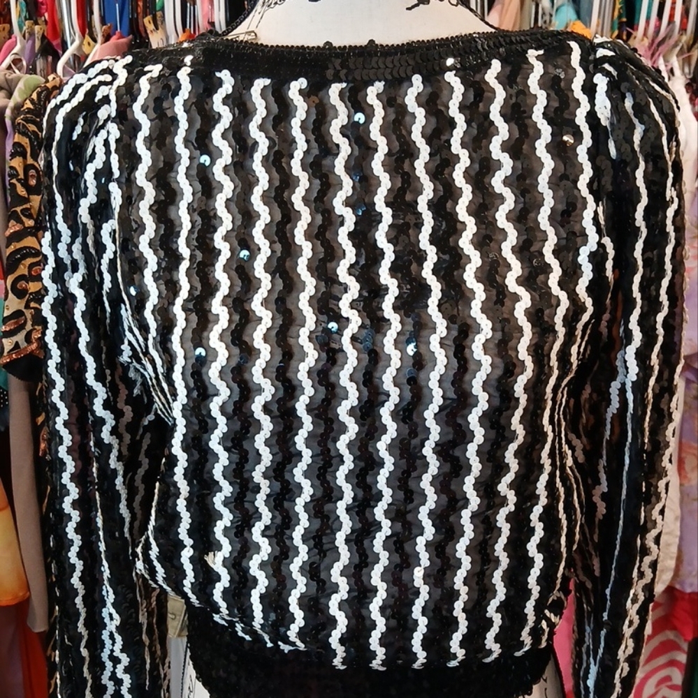 Vinatge sheer sequins top